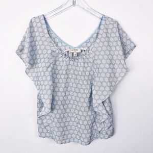 Anthro Moulinette Soeurs Light Blue Silk Top